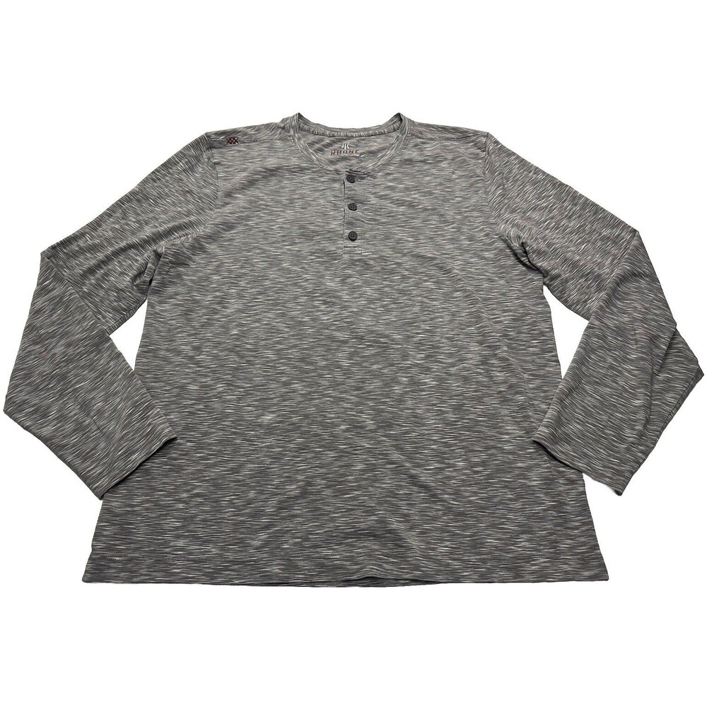 Men's Rhone Long Sleeve Henley Shirt Size Large Heathered Grey #SDH-172